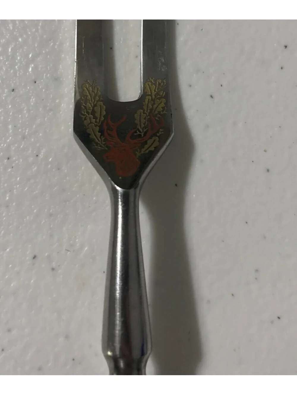 Baron Solingen German Carving Fork Stag Antler Carved Handle EUC Vintage